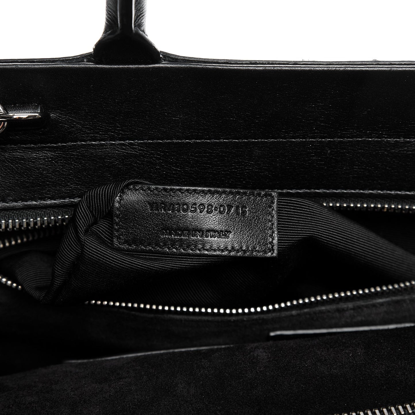 Grained Calfskin Medium Fringe Cabas Rive Gauche Black