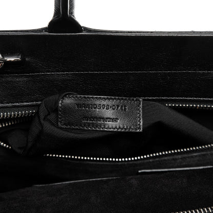 Saint Laurent Grained Calfskin Medium Fringe Cabas Rive Gauche Black 8 of 12