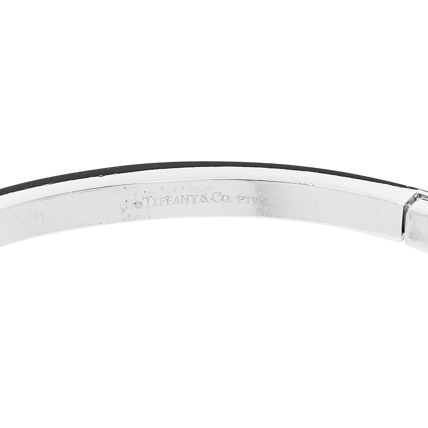 Tiffany Platinum Diamond Open Square Bangle Bracelet 3 of 3