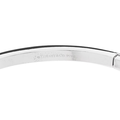 Tiffany Platinum Diamond Open Square Bangle Bracelet 3 of 3
