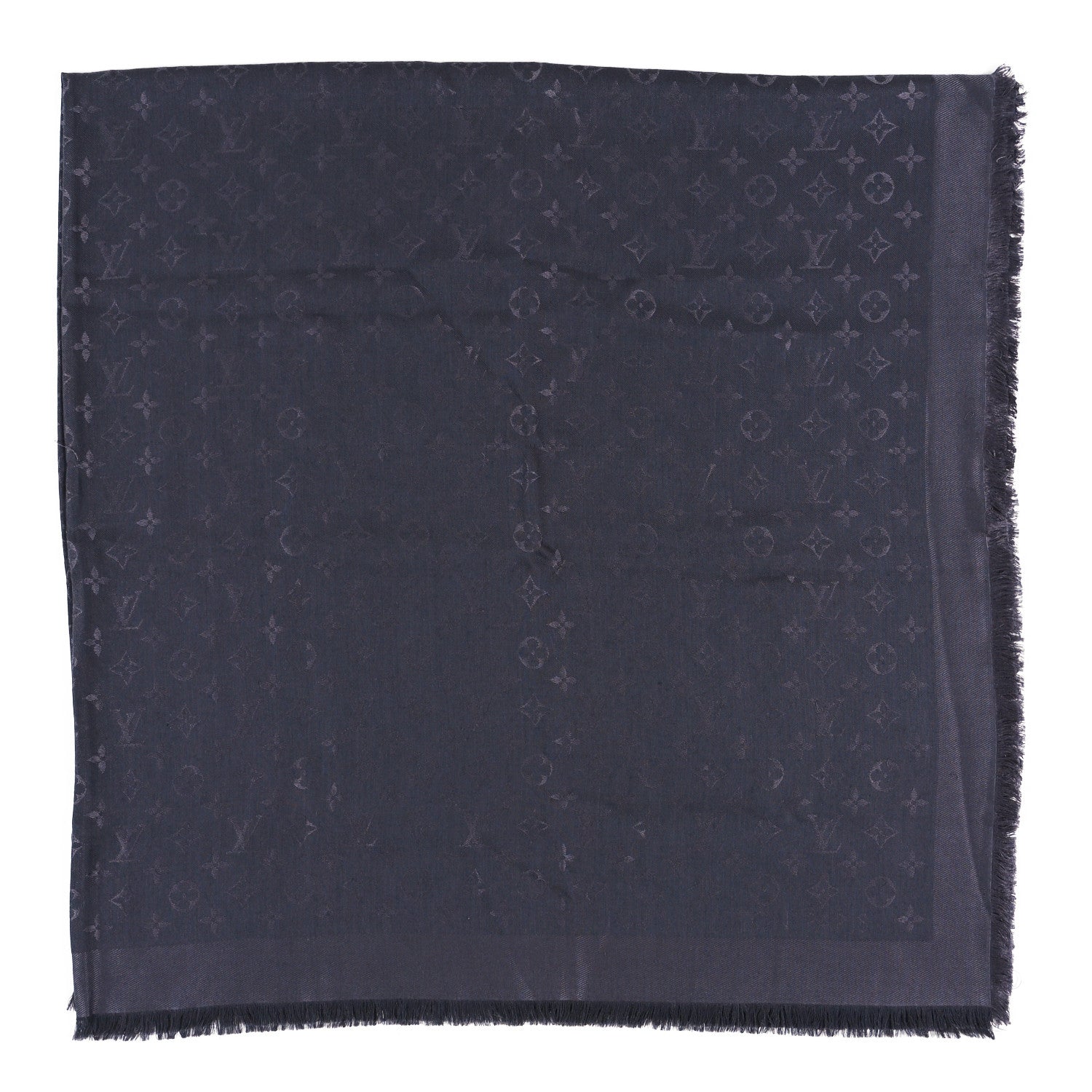 Louis Vuitton Monogram Silk Wool Shine Shawl Anthracite 1 of 3