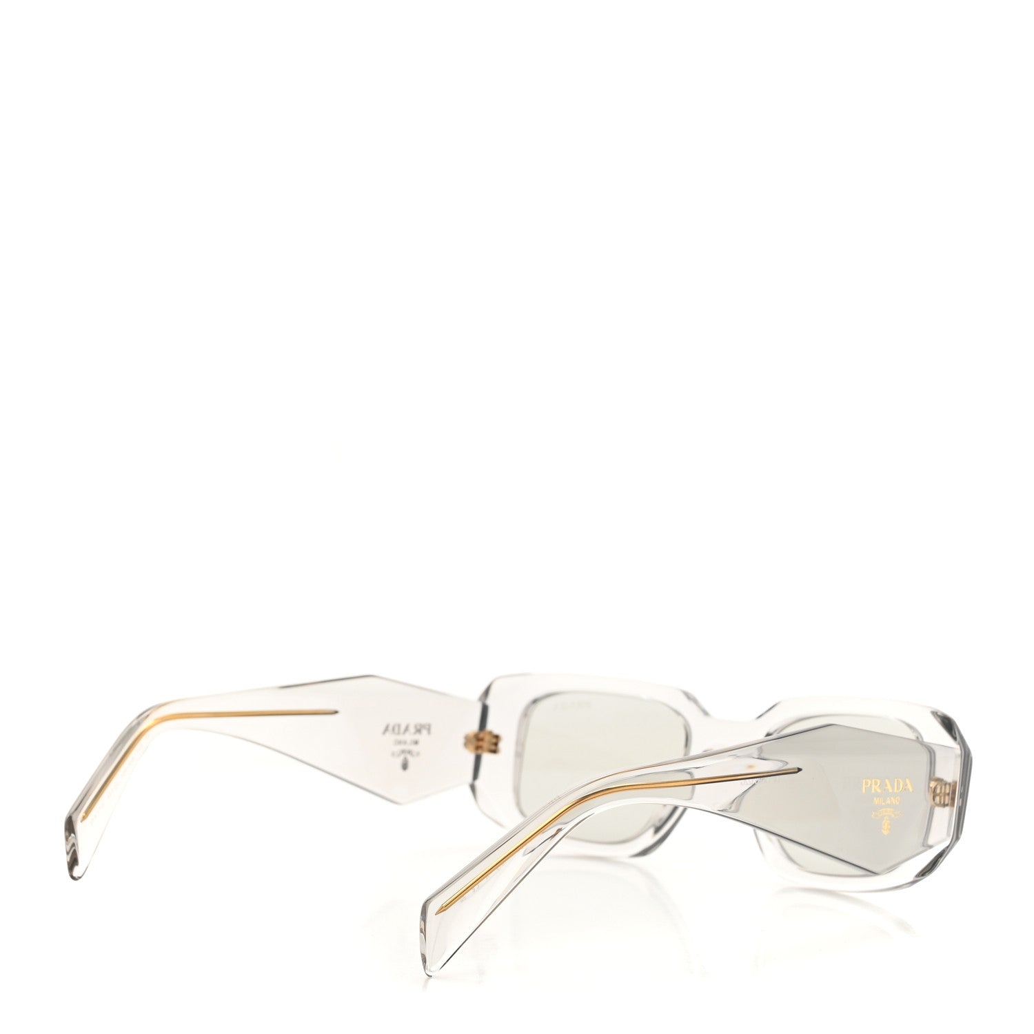 Prada Acetate Symbole Sunglasses SPR 17W Transparent Gold 4 of 7