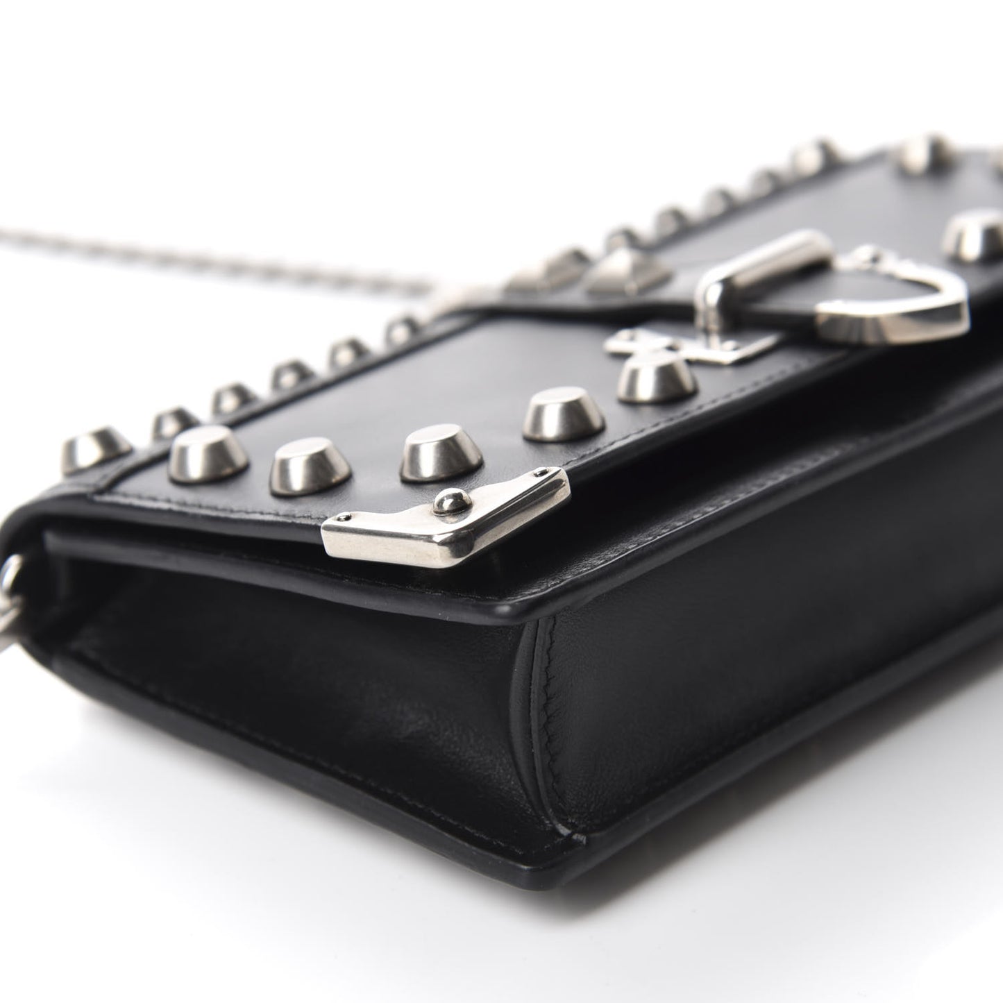 City Calfskin Cahier Studded Mini Bag Black