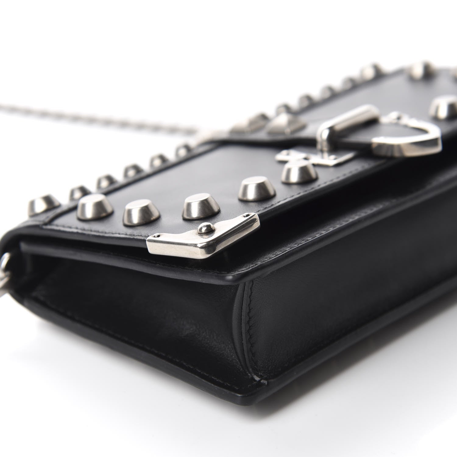 Prada City Calfskin Cahier Studded Mini Bag Black 6 of 9