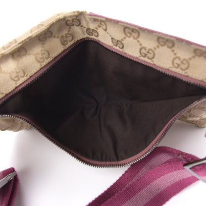 Gucci GG Monogram Web Double Pocket Belt Bag Pink 5 of 11