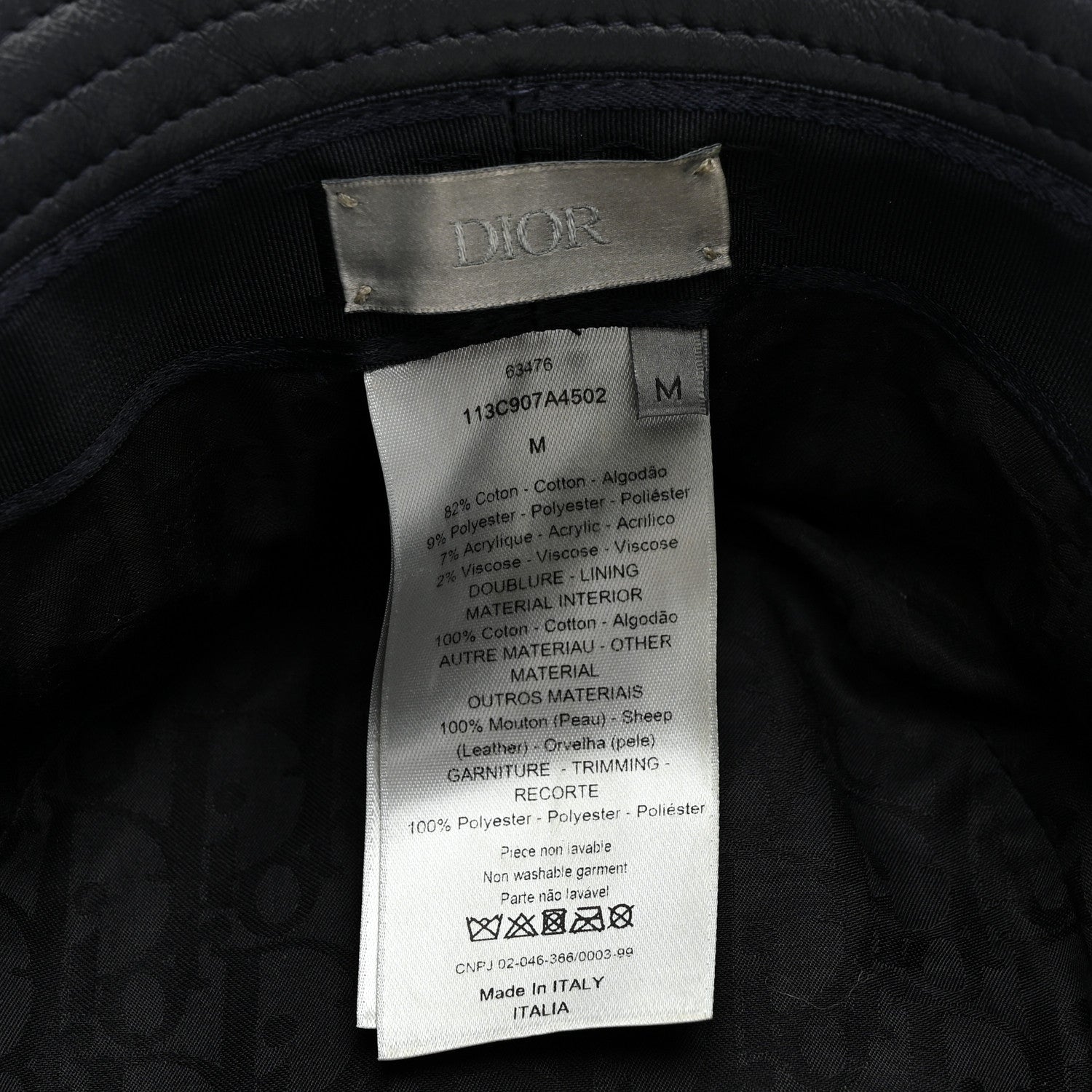 Christian Dior Oblique Jacquard Bucket Hat M Blue 8 of 8