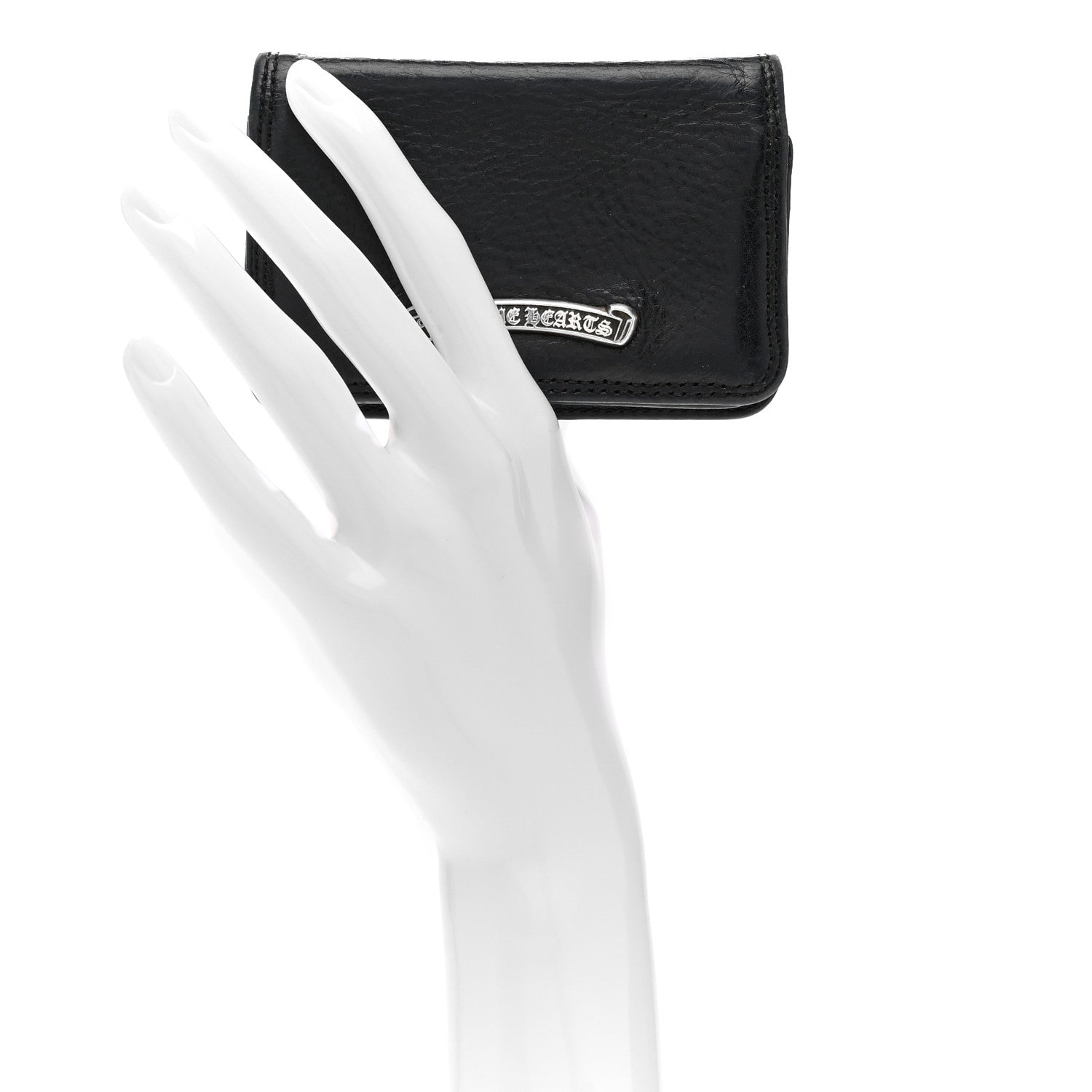 Chrome Hearts Grained Calfskin Grommet Card Holder Black 2 of 9