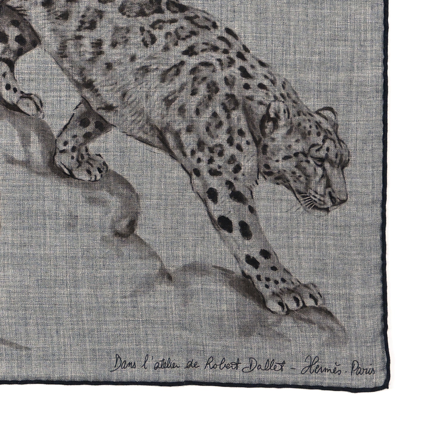 Cashmere Silk Dans L'atelier Shawl 140 Gris Flanelle Anthracite Gris