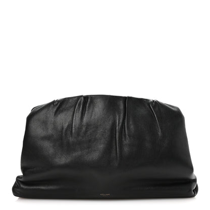Celine Calfskin Pleated French Lock Clutch Black 1 of 7