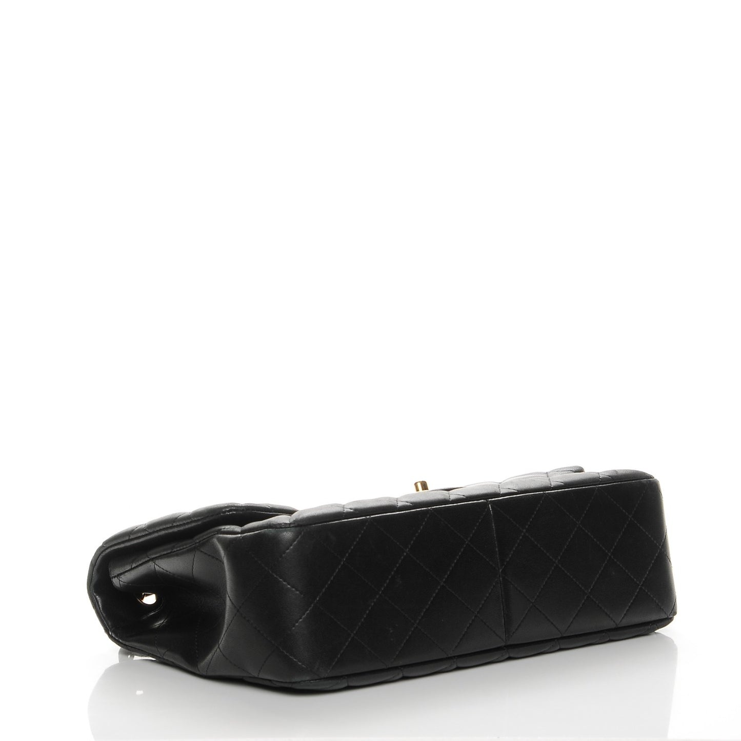 Lambskin Quilted Jumbo Single Flap Black