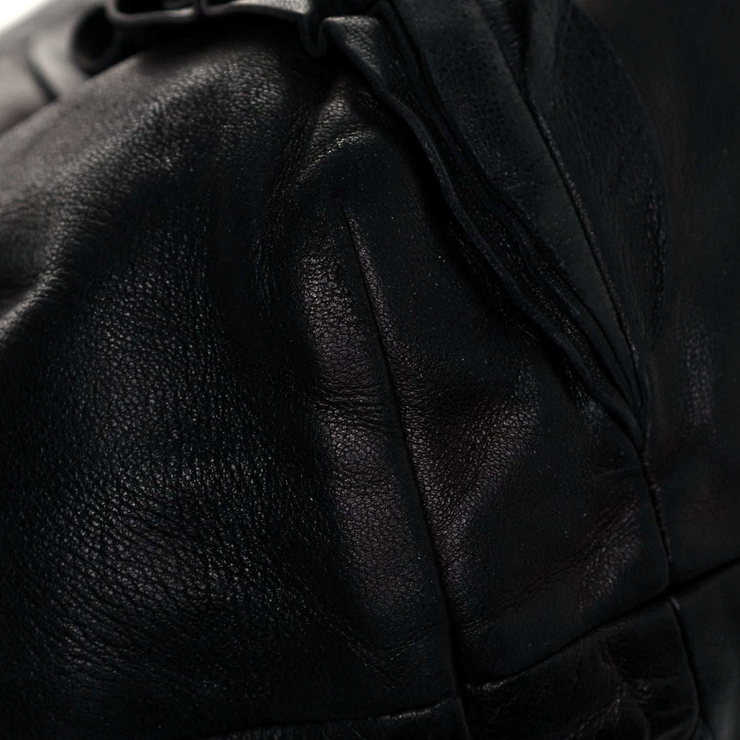Nappa Ruffle Hobo Black