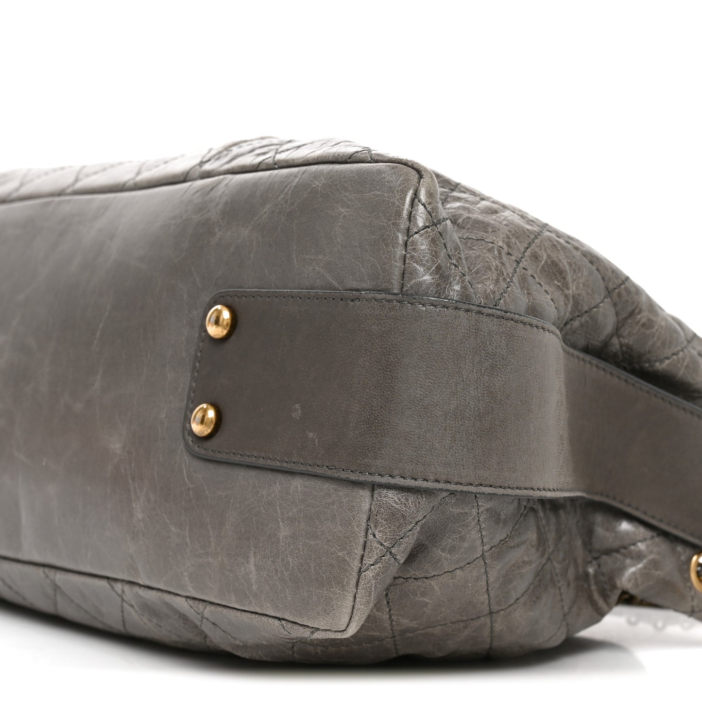 Glazed Calfskin Stingray Bindi CC Accordion Tote Grey