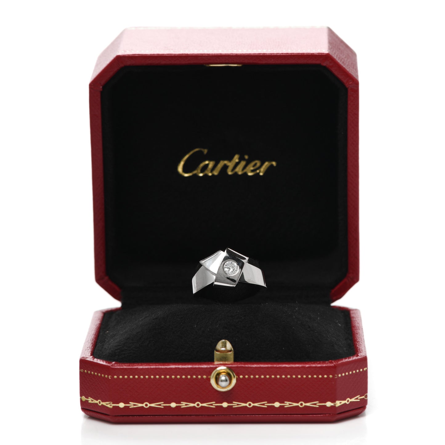 18K White Gold Diamond Knot Ring 50 5.5