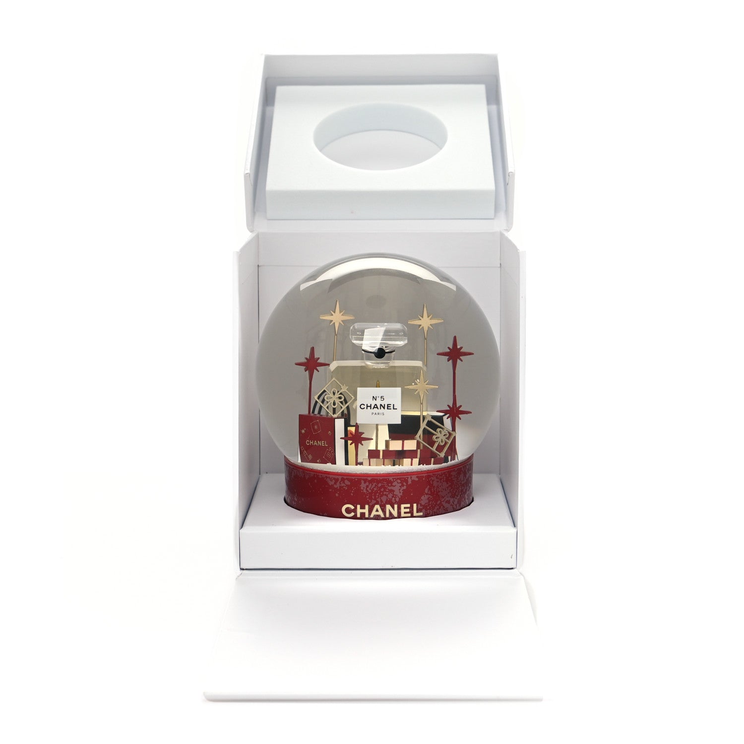 Chanel Glass N°5 Perfume Bottle Snow Globe Red 8 of 8