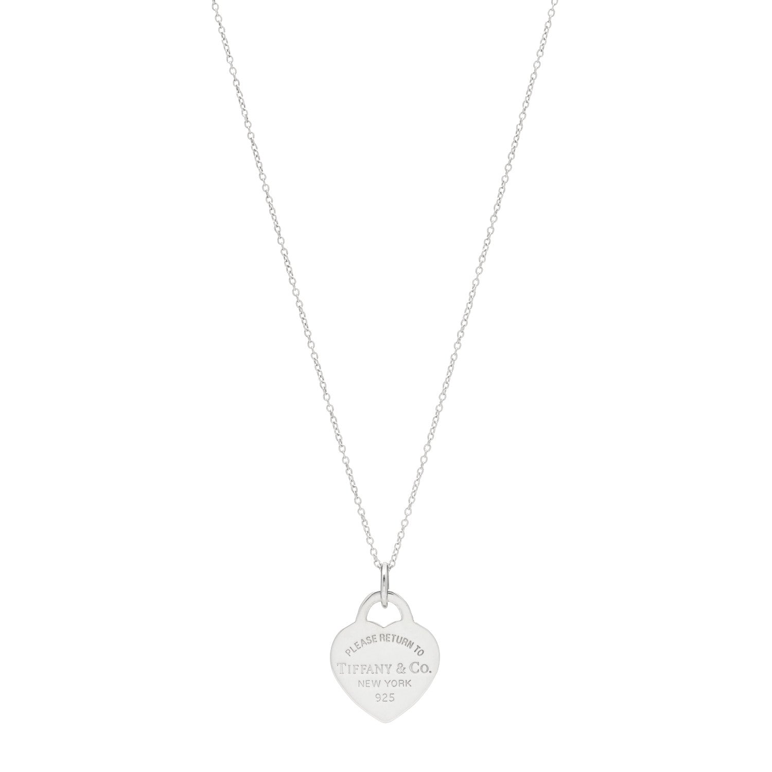 Tiffany Sterling Silver Small Return to Tiffany Heart Pendant Necklace 1 of 5