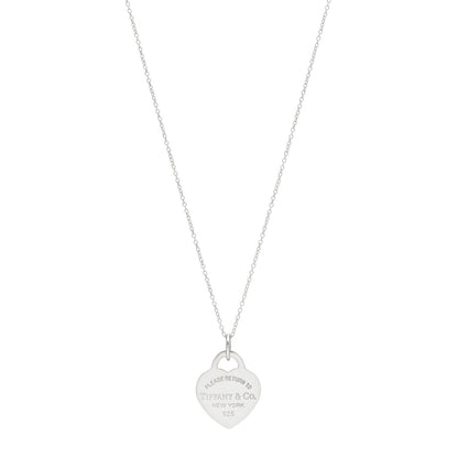 Tiffany Sterling Silver Small Return to Tiffany Heart Pendant Necklace 1 of 5