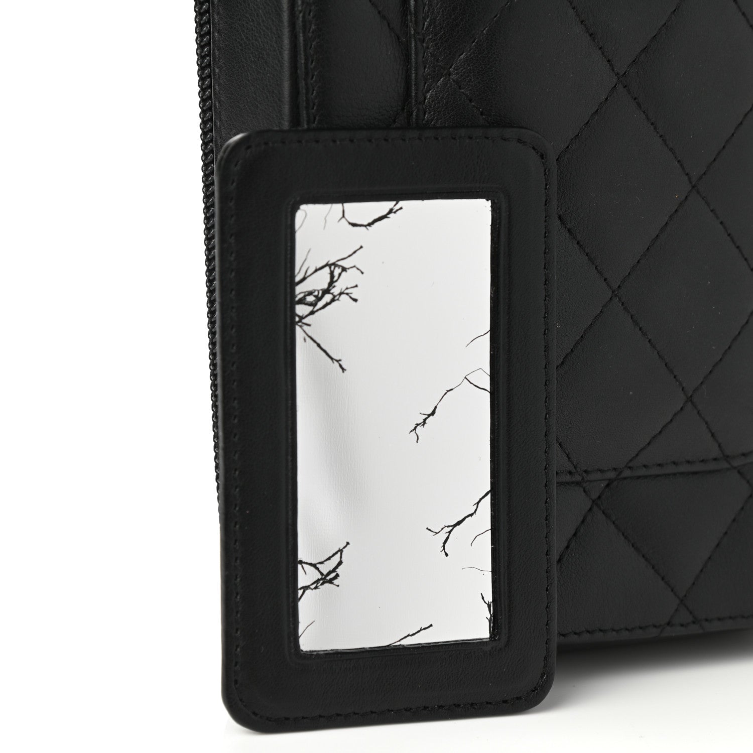 Chanel Calfskin Quilted Cambon Zip Around Cosmetic Pouch Black 10 of 10