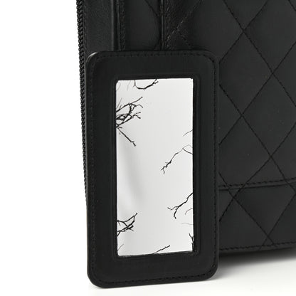 Chanel Calfskin Quilted Cambon Zip Around Cosmetic Pouch Black 10 of 10