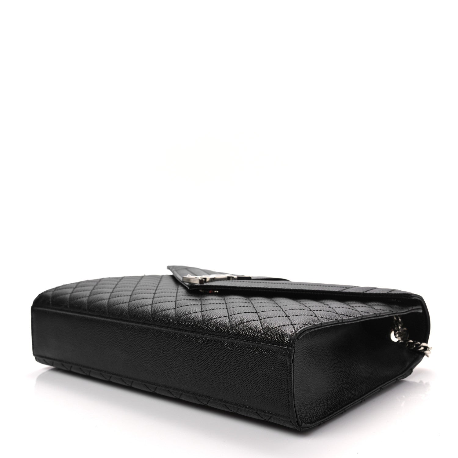Saint Laurent Grain De Poudre Textured Mixed Matelasse Large Triquilt Monogram Satchel Black 7 of 7