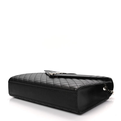 Saint Laurent Grain De Poudre Textured Mixed Matelasse Large Triquilt Monogram Satchel Black 7 of 7