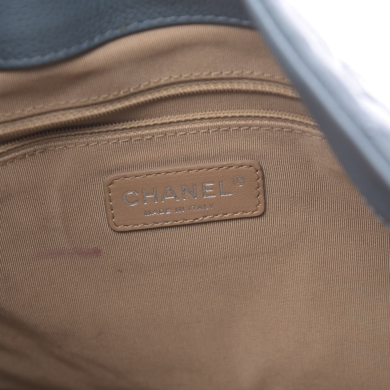 Chanel Caviar Quilted Expandable Zip Shoulder Bag Blue 8 of 12