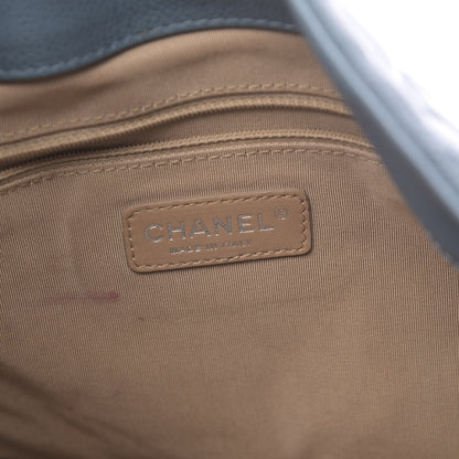 Chanel Caviar Quilted Expandable Zip Shoulder Bag Blue 8 of 12