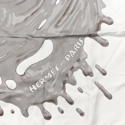Hermes Silk Peinture Fraiche 90 White Sepia 2 of 7