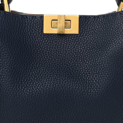 Fendi Cuoio Romano Selleria Bi-Color Medium Peekaboo Iconic Essentially Satchel Indaco Saddler 8 of 10