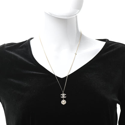 Chanel Crystal Pearl CC Lace Camellia Necklace Gold 2 of 6