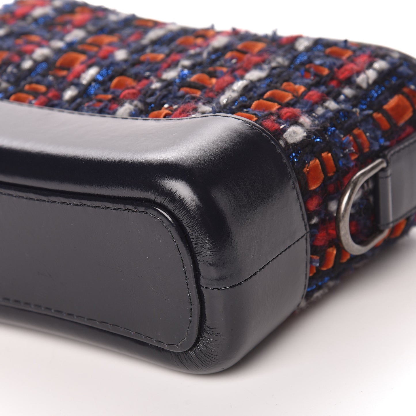 Tweed Calfskin Small Gabrielle Hobo Navy