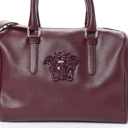 Versace Saffiano Calfskin Palazzo Duffle Bag Burgundy 7 of 9