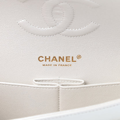 Chanel Iridescent Calfskin Quilted Medium Double Flap White 7 of 12