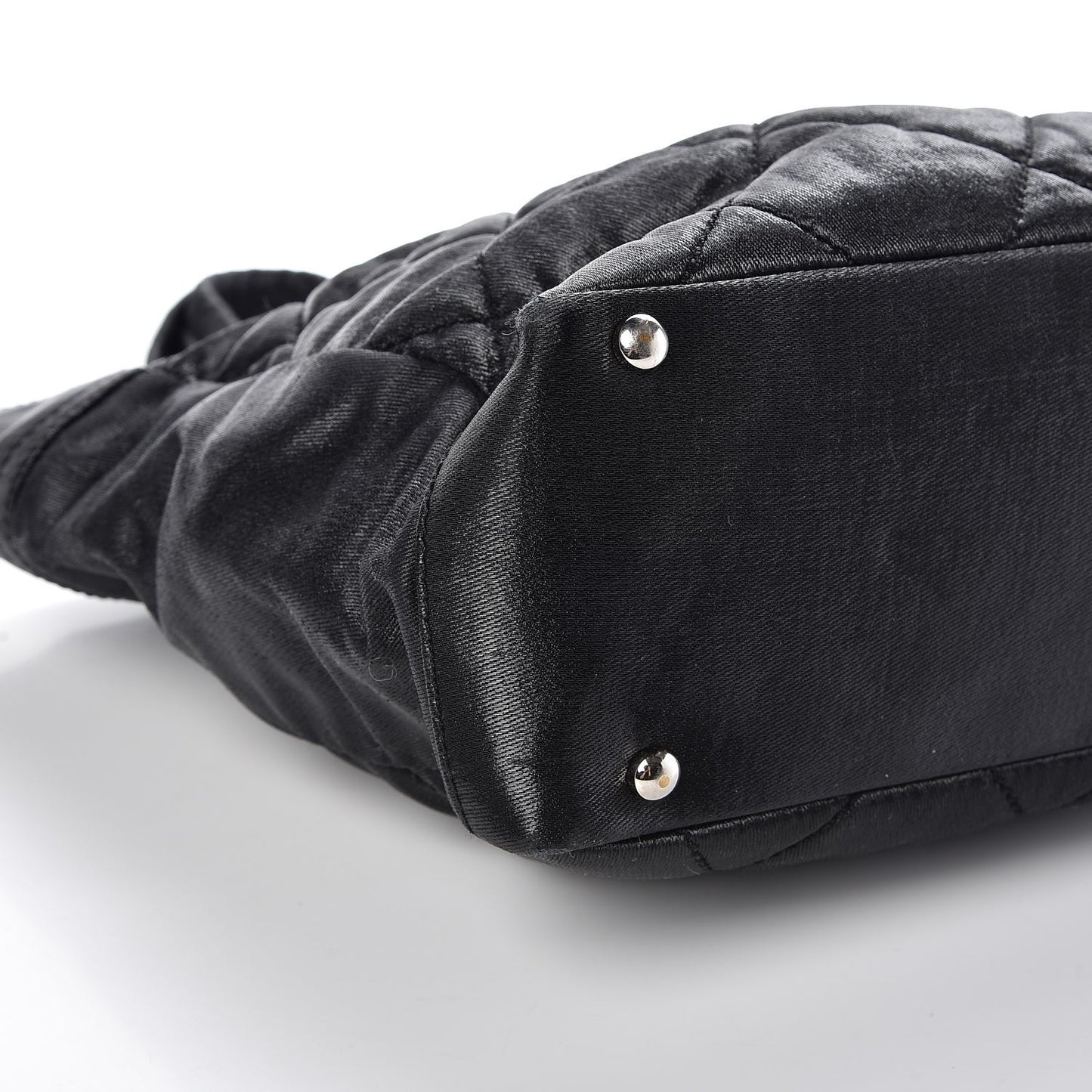 Coated Canvas Quilted Small Paris Biarritz Tote Black