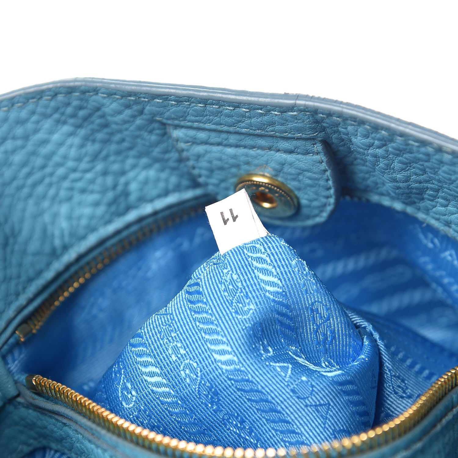 Prada Vitello Daino Side Pocket Shoulder Bag Marine 8 of 19