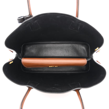Prada Saffiano Cuir Bi-Color Medium Double Bag Palissandro Black 5 of 14