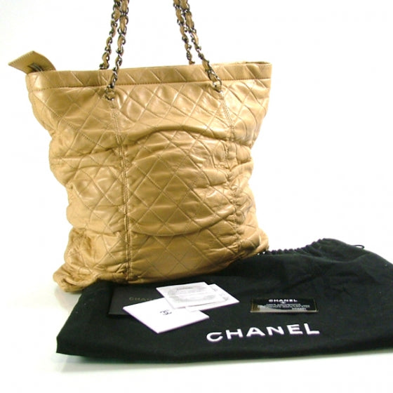 Chanel Lambskin Sharpei N/S Shopping Tote Beige 3 of 12