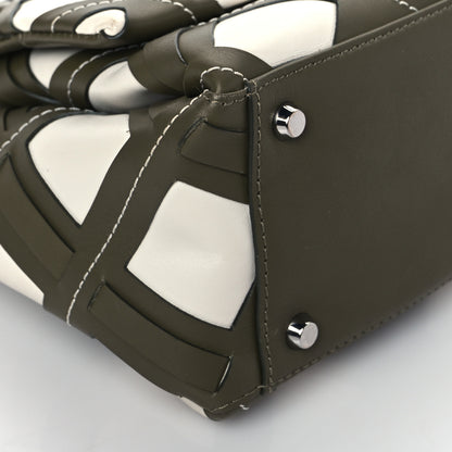 3.1 Phillip Lim Calfskin Cutout Alix Flap Shoulder Bag Military Green White 7 of 8