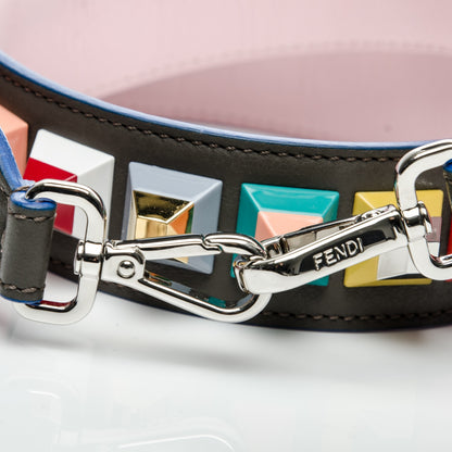 Fendi Vitello Dolce Plexiglass Bi-Color Studded Strap You Carbone Peonia Multicolor 3 of 4
