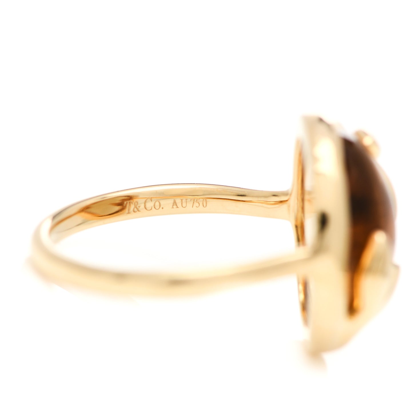 18K Yellow Gold Citrine Paloma Picasso Olive Leaf Ring 49 5