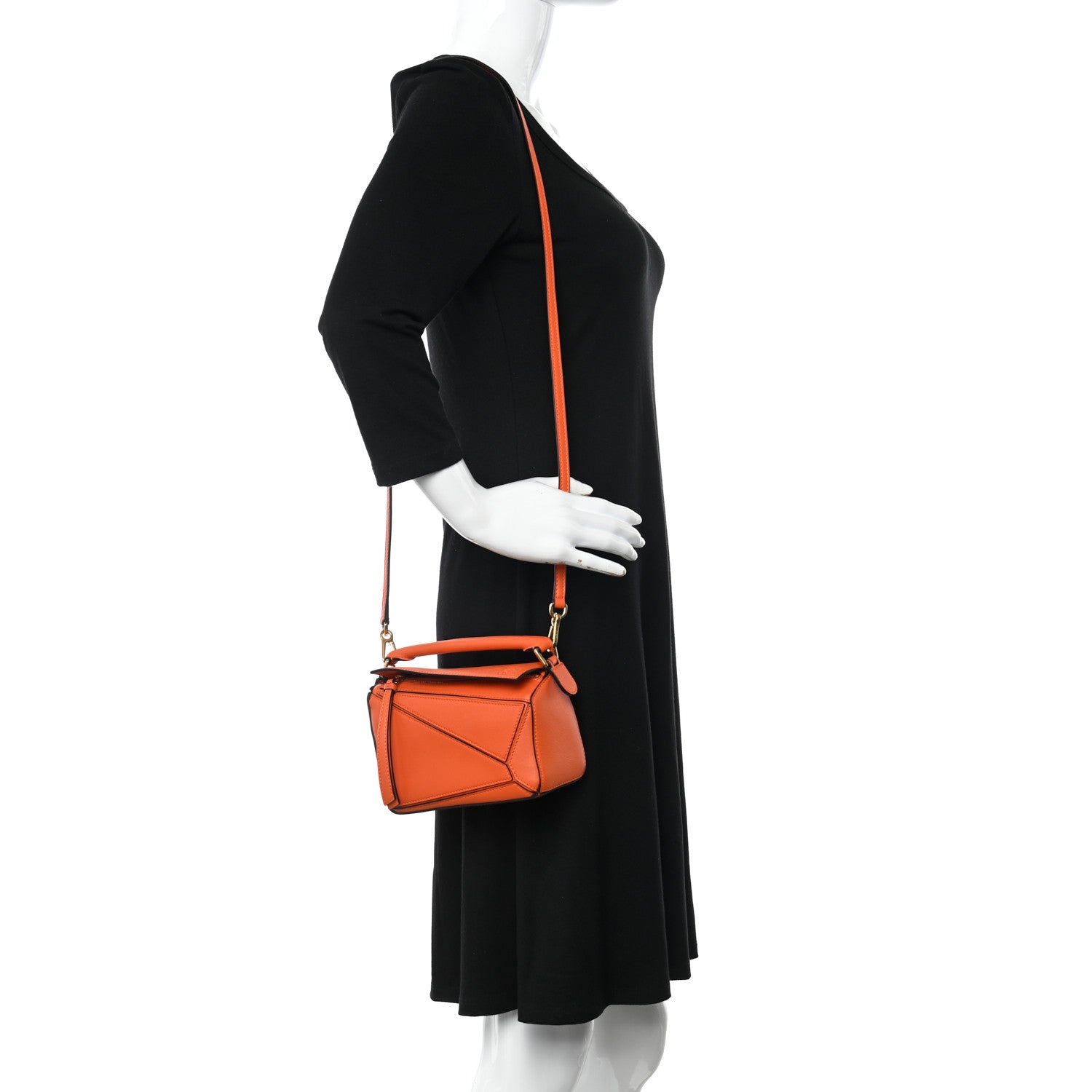 Loewe Calfskin Mini Puzzle Bag Orange 2 of 9