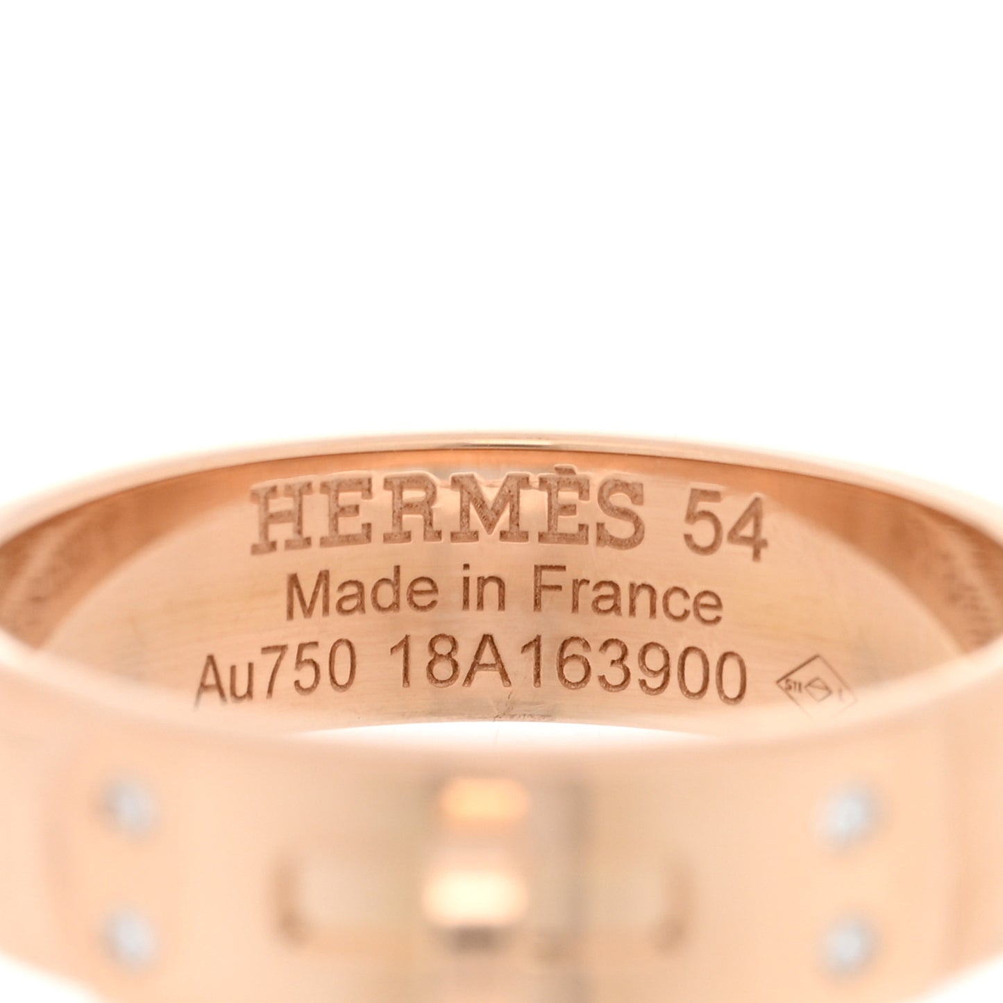 18K Rose Gold Diamond PM Kelly Ring 54 7