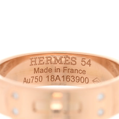 Hermes 18K Rose Gold Diamond PM Kelly Ring 54 7 4 of 4