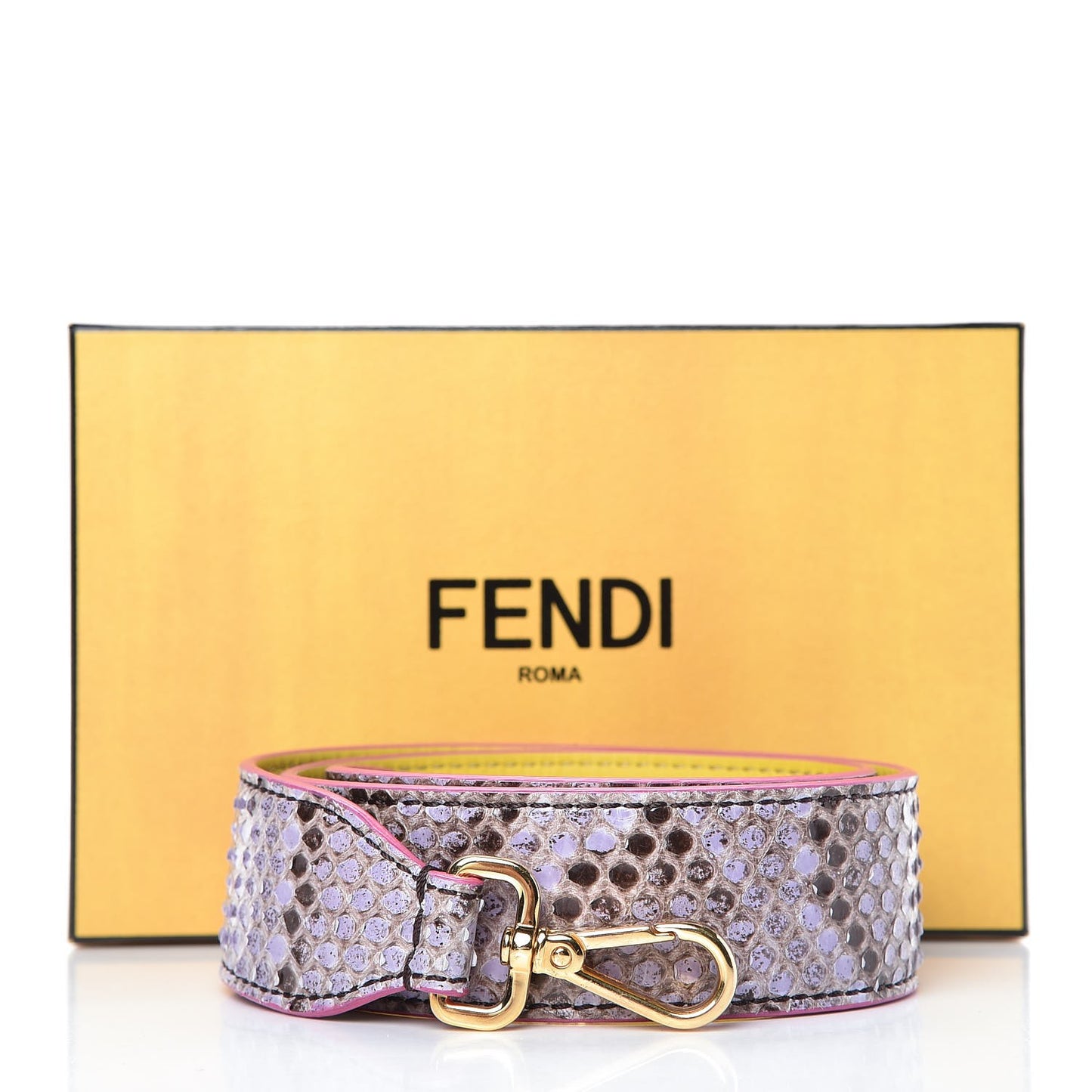 Shiny Python Vitello Dolce Strap You Purple Yellow