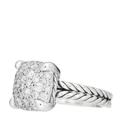 David Yurman Sterling Silver Diamond 11mm Chatelaine Pave Ring 48 4.5 3 of 6