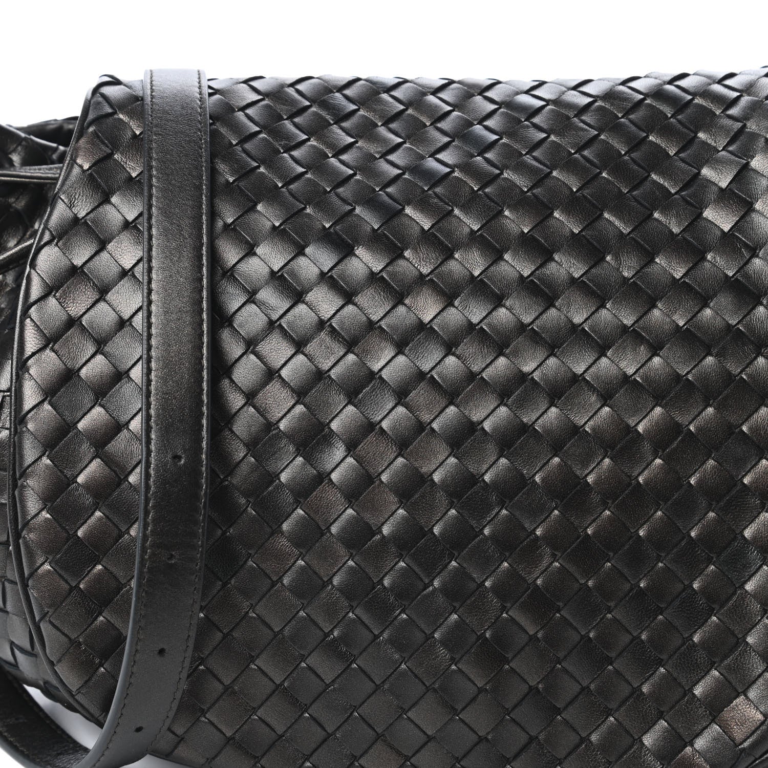 Bottega Veneta Metallic Nappa Intrecciato Crossbody Flap Bag Steel 10 of 10