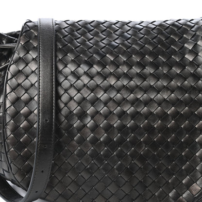 Bottega Veneta Metallic Nappa Intrecciato Crossbody Flap Bag Steel 10 of 10