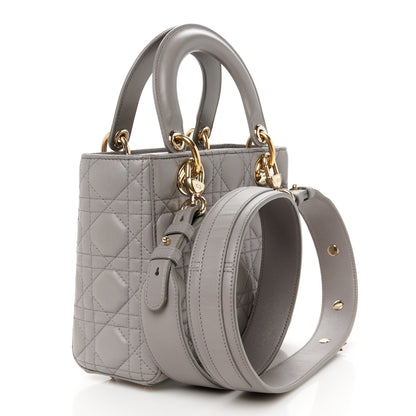 Christian Dior Lambskin Cannage Small Lucky Badges My Lady Dior Grey 3 of 11