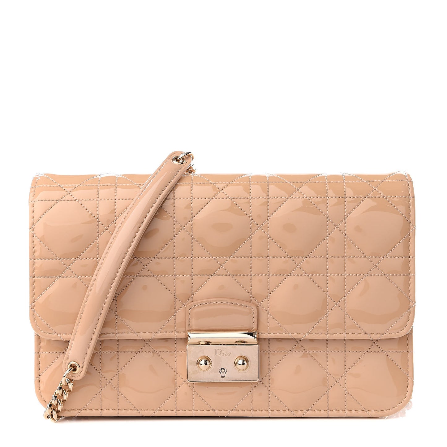 Patent Cannage Miss Dior Promenade Pouch Beige