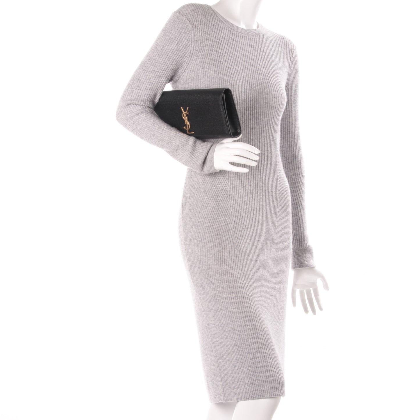 Grain De Poudre Classic Monogram Clutch Black