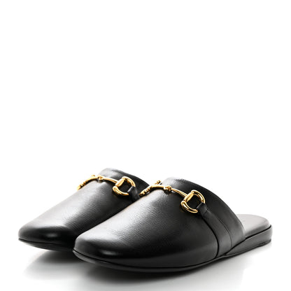 Gucci Goatskin Horsebit Men's Pericle Slippers 10 Black 3 of 9